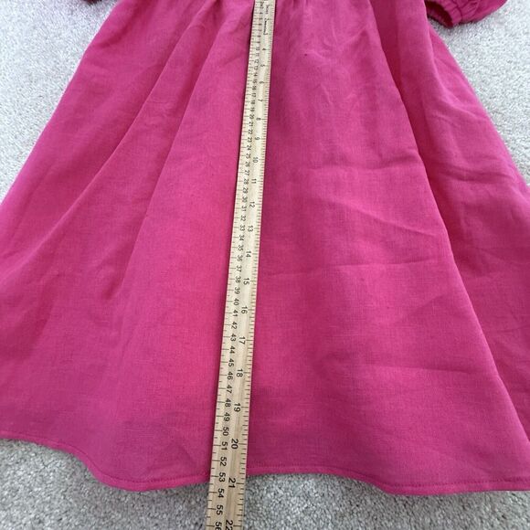 JAAF Gathered Mini Dress in Hot Pink XS Linen Blend - Picture 8 of 8